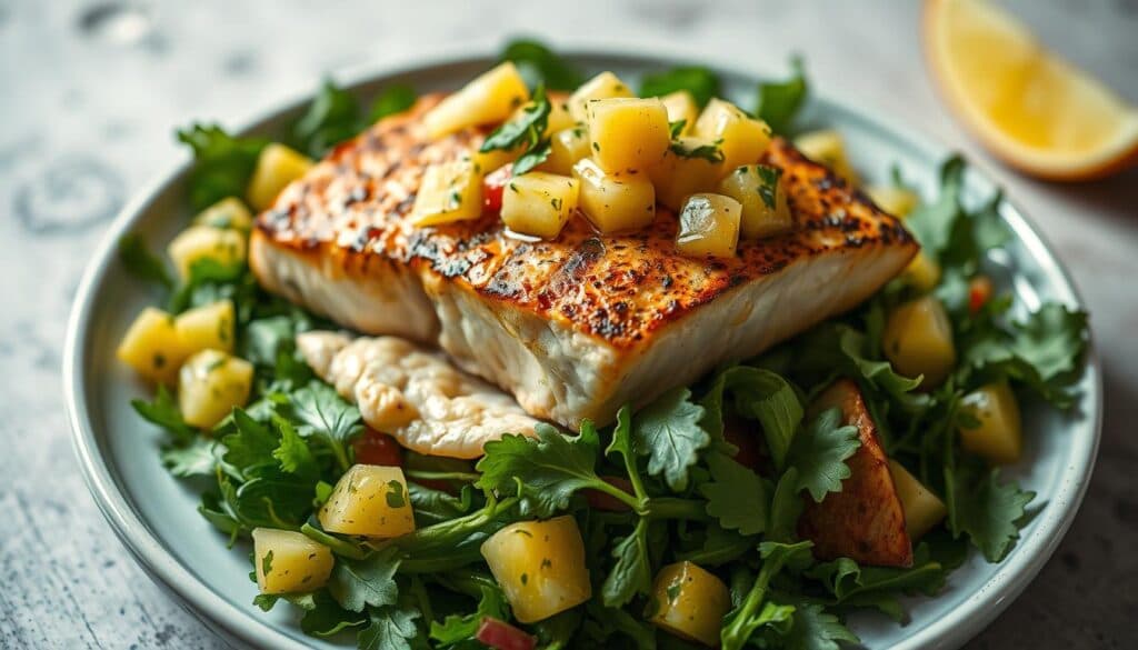 Lachs mit Salat