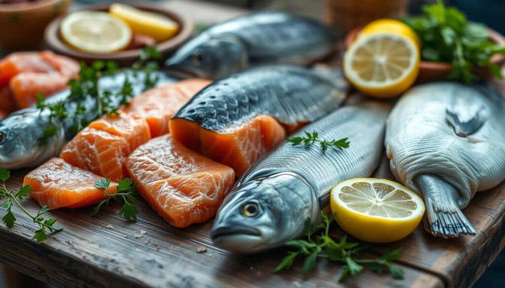 Verschiedene Fischsorten Verschiedene Fischsorten