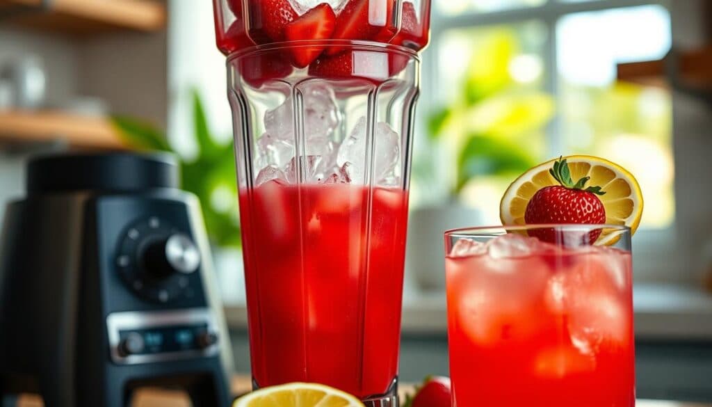 Zubereitung des Erdbeer Daiquiri Zubereitung des Erdbeer Daiquiri