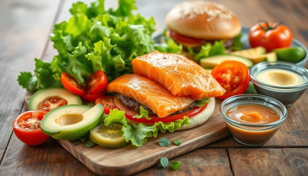 Zutaten für Lachsburger Zutaten für Lachsburger