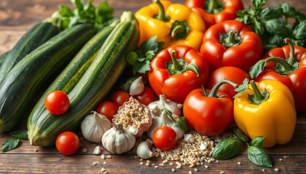 Zutaten für gefüllte Zucchini