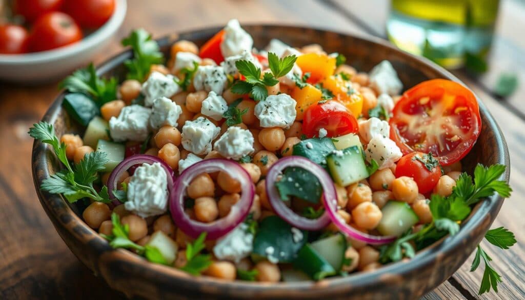 Kichererbsensalat mit Feta