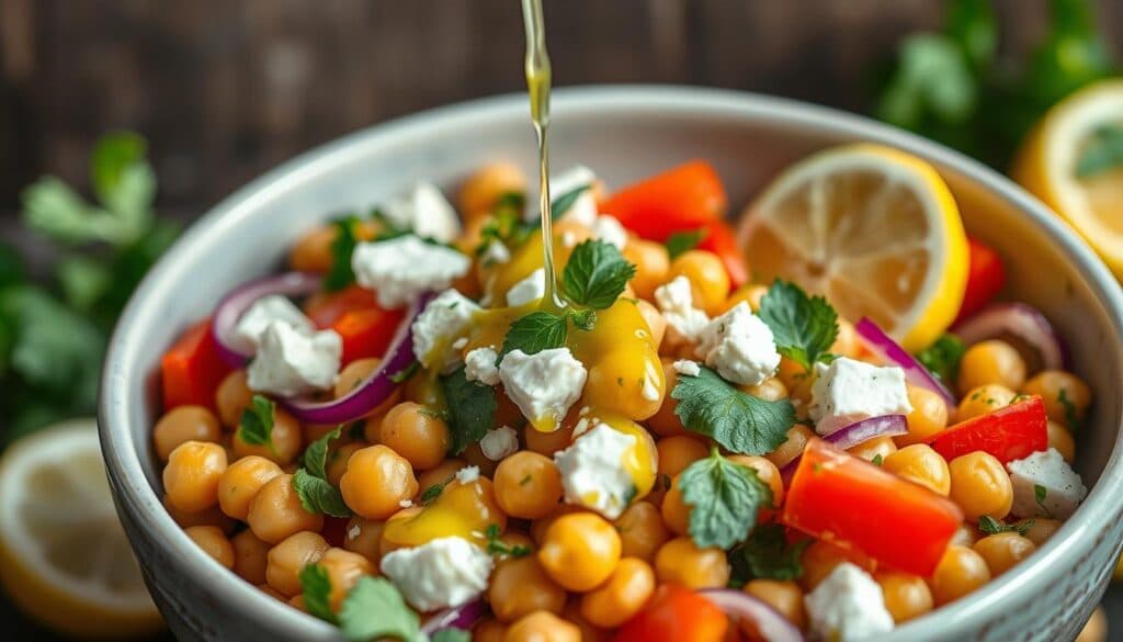 Mediterranes Zitronendressing für Kichererbsensalat Mediterranes Zitronendressing für Kichererbsensalat