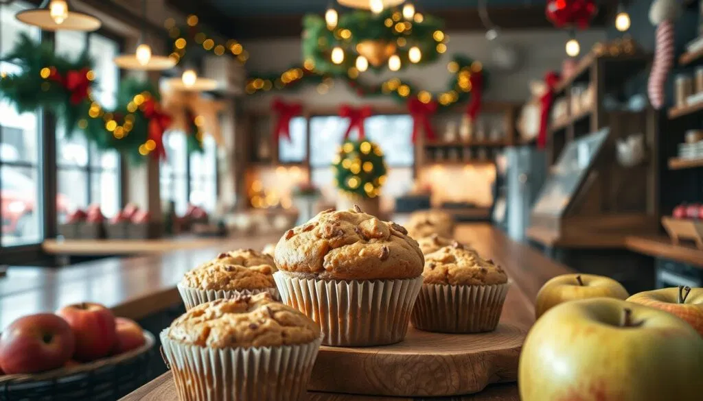 Apfelmuffins in der Weihnachtsbäckerei