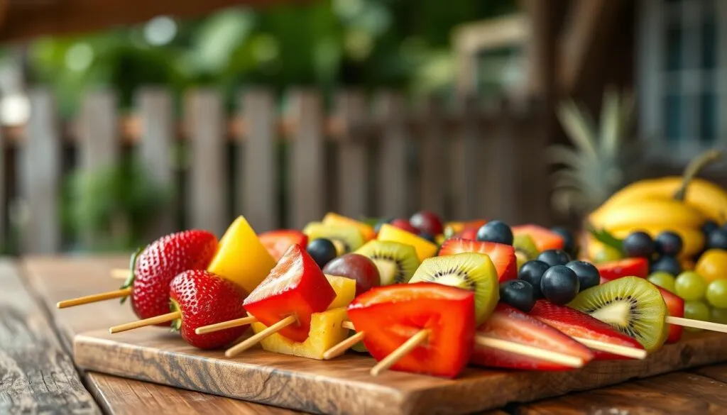 Bunte Obstspieße