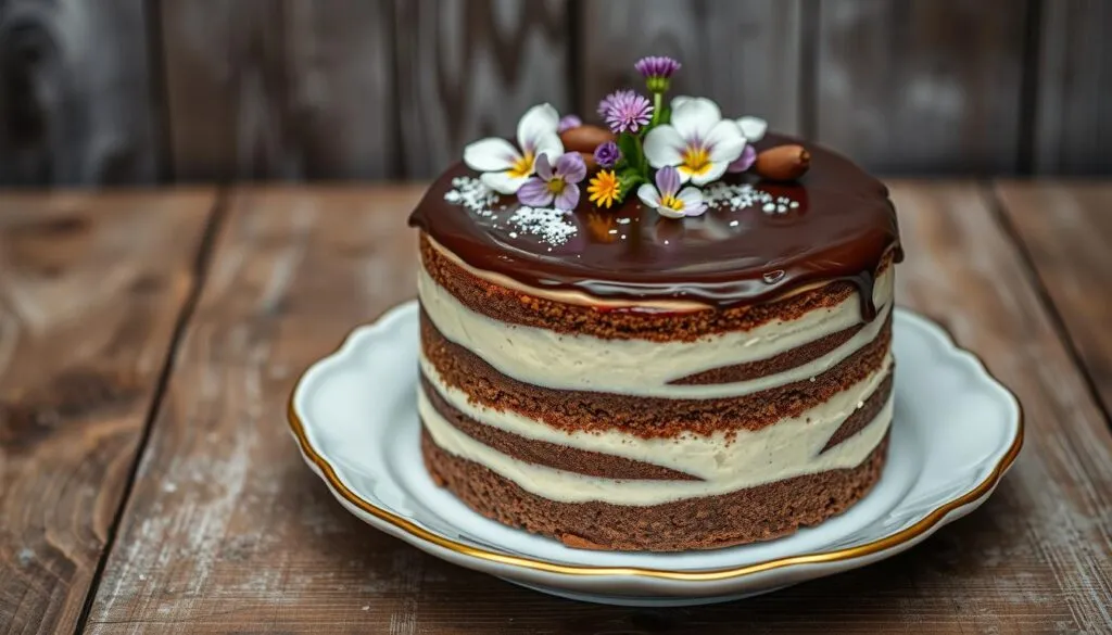 Dekorierter Zebrakuchen