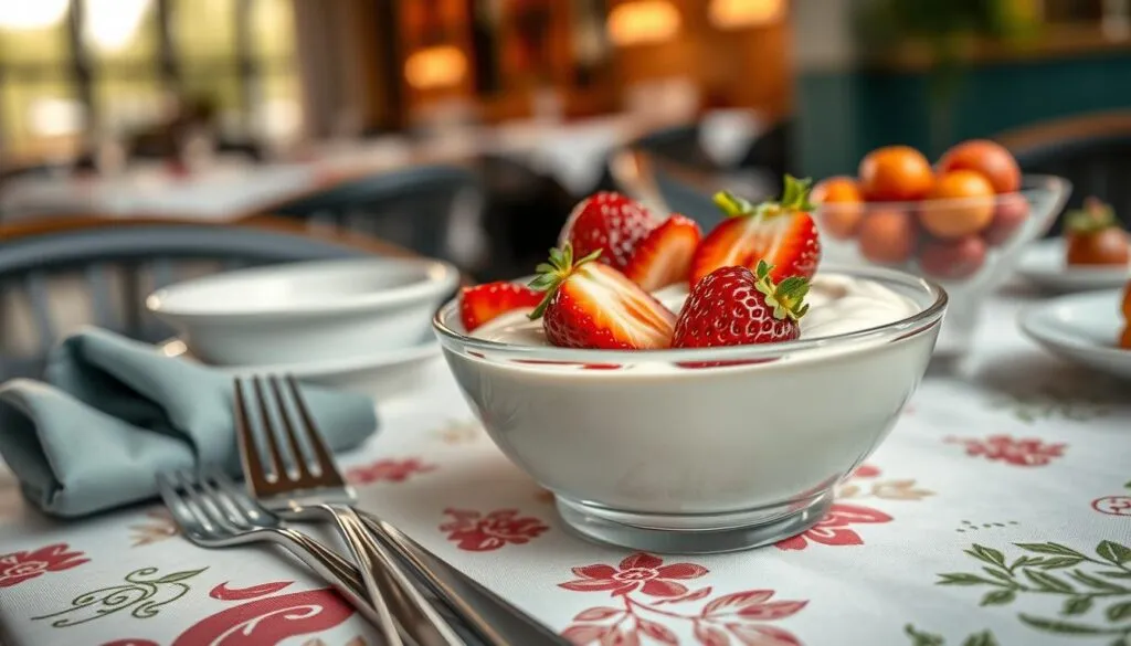 Erdbeerquark in der Gastronomie Erdbeerquark in der Gastronomie