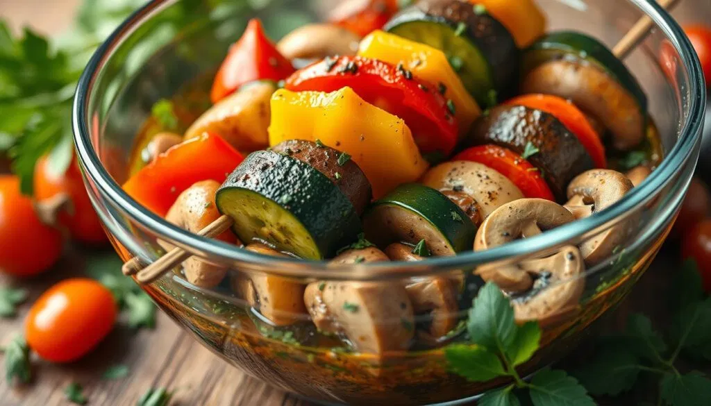 Gemüsespieße marinieren Gemüsespieße marinieren