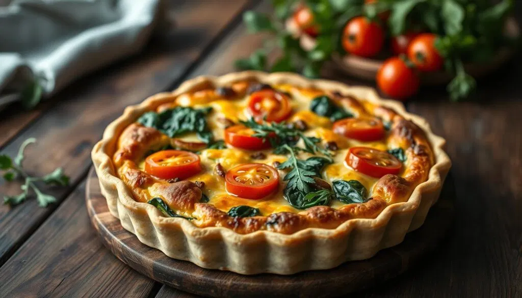 Gesunde vegetarische Quiche