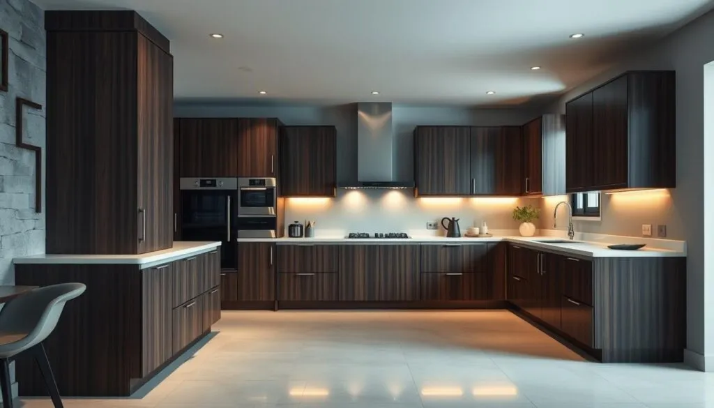 Holzküchen mit dunklem Finish