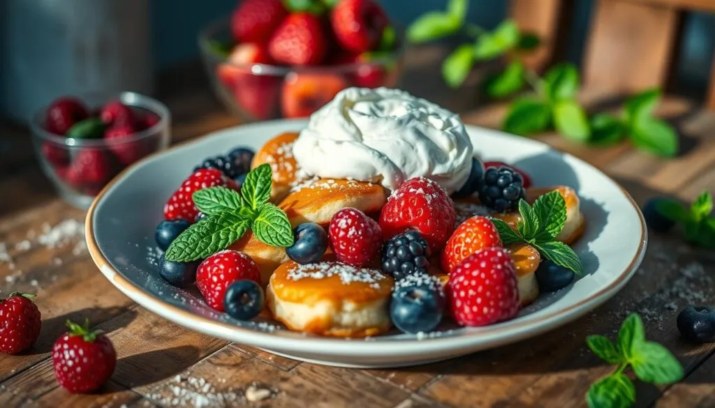 Kaiserschmarrn mit Beeren und Minze Kaiserschmarrn mit Beeren und Minze