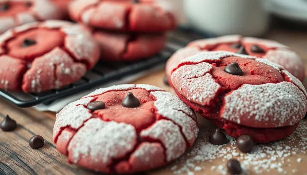 Kekse aus roter Samtsauce