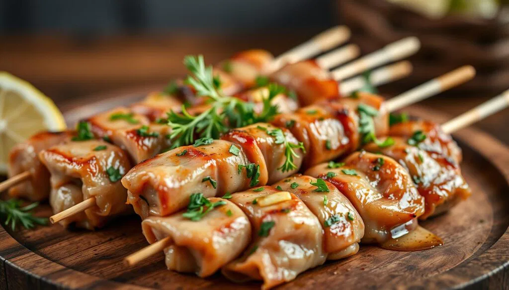 Knoblauch-Zitronen-Marinierte Grillspieße