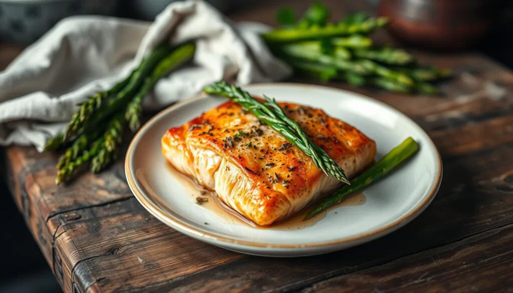 Lachs mit Spargel im Ofen