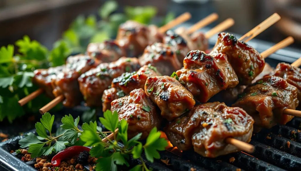 Lammspieße am Spieß