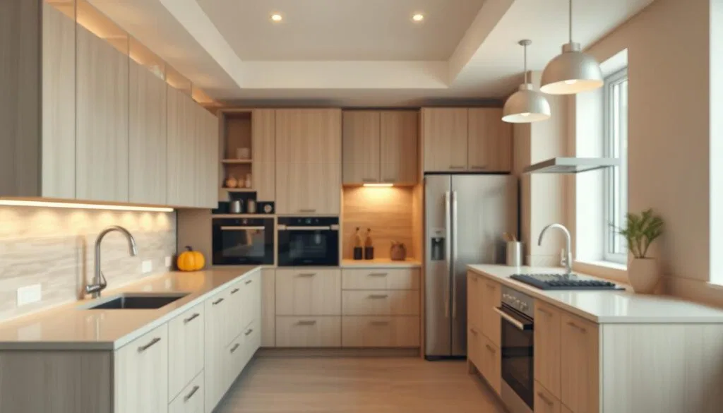 Moderne beige Küche