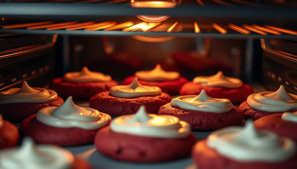 Red Velvet Cookies im Ofen
