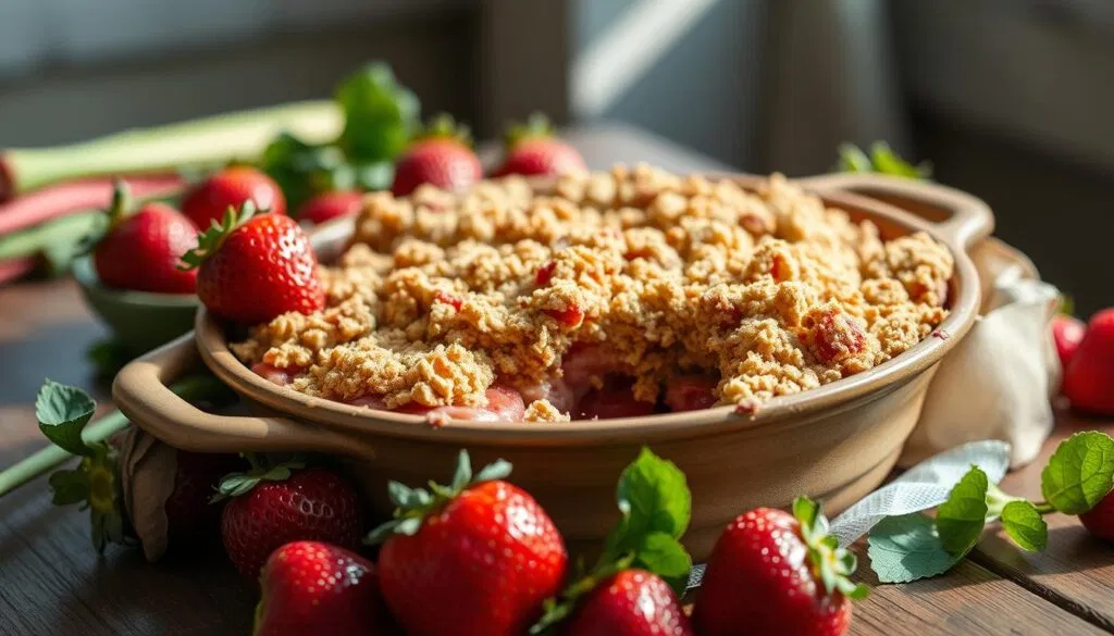 Rhabarber Erdbeer Crumble