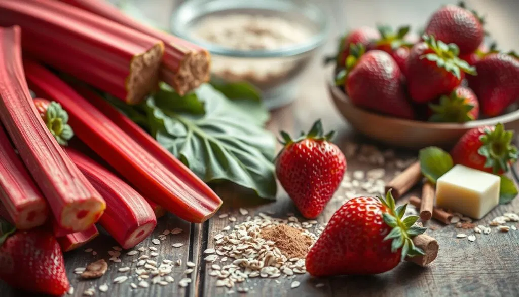 Rhabarber Erdbeer Crumble Zutaten