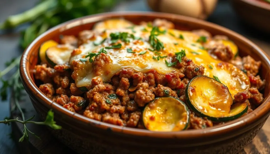 Schneller Zucchini Auflauf mit Hackfleisch