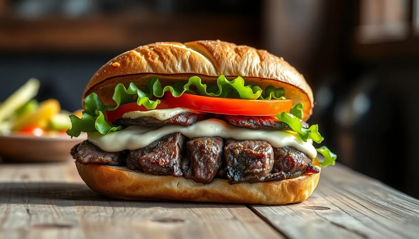 Saftiges Steak Sandwich: Das perfekte Mittagessen