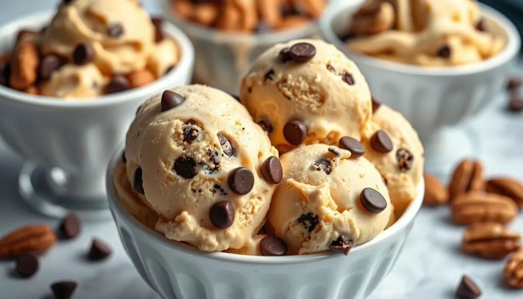 Verschiedene Eisvariation mit Nüssen