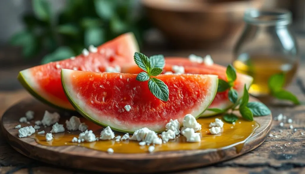 Wassermelone Feta Salat Zutaten