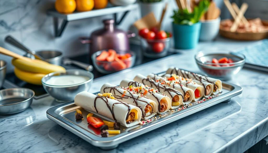 Zubereitung von Eisrollen