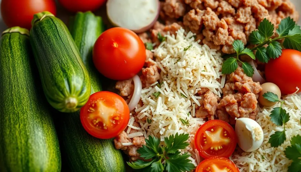 Zucchini-Hackfleisch-Auflauf Zutaten