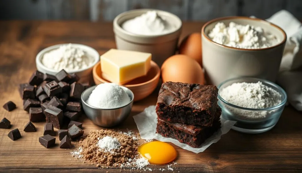 Zutaten für Schokoladenbrownie Zutaten für Schokoladenbrownie