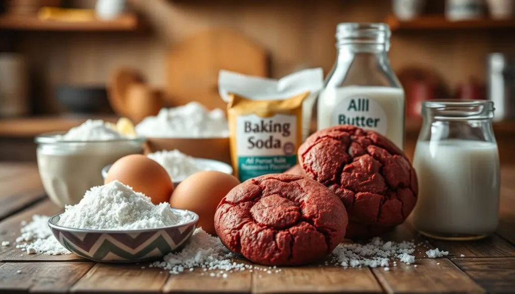 Zutaten für perfekte Red Velvet Cookies
