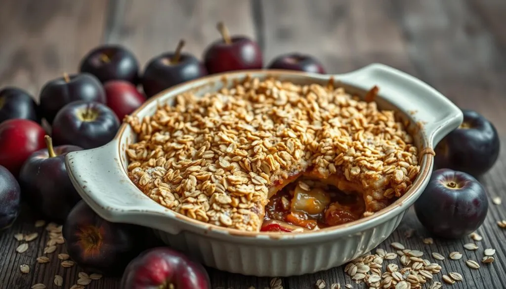 Zwetschgen Crumble mit Haferflocken