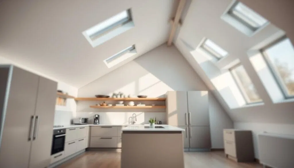 moderne Küche Dachschräge
