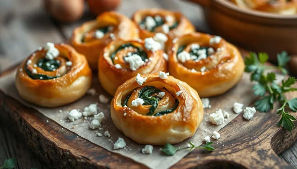 vegetarische Blätterteigschnecken