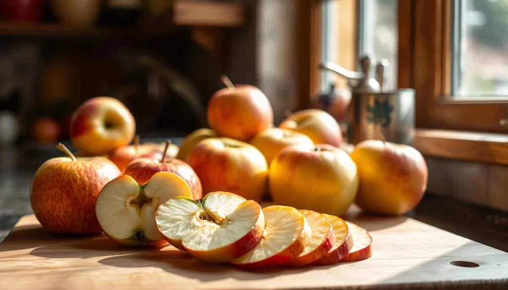 Äpfel für Quarkauflauf