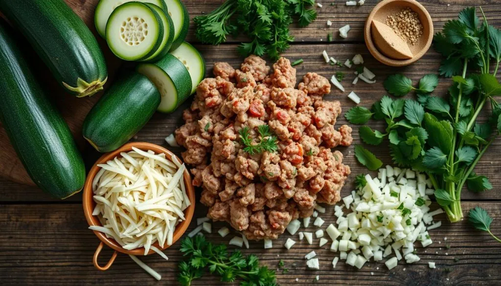 Zucchini-Hackfleisch-Gratin Zutaten Zucchini-Hackfleisch-Gratin Zutaten