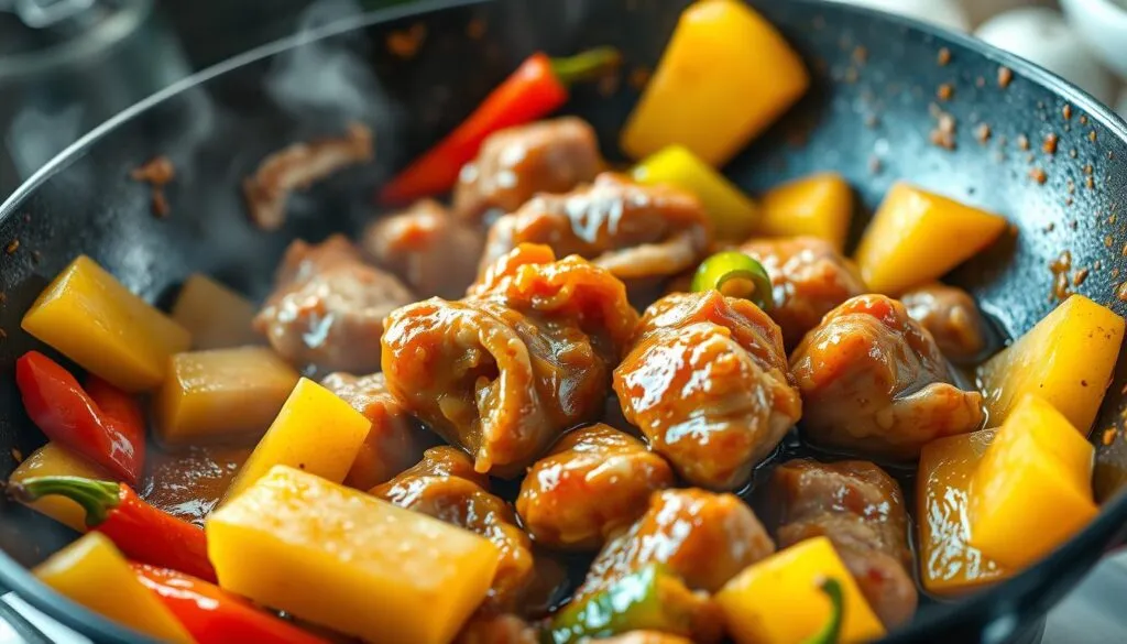 Schweinefleisch süß sauer Zubereitung