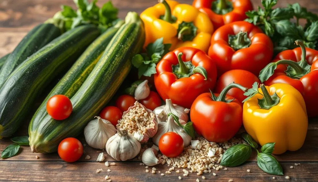 Zutaten für gefüllte Zucchini Zutaten für gefüllte Zucchini