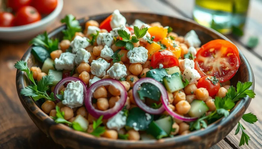 Kichererbsensalat mit Feta