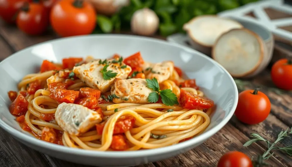 Kritharaki mit Hähnchen Zubereitung