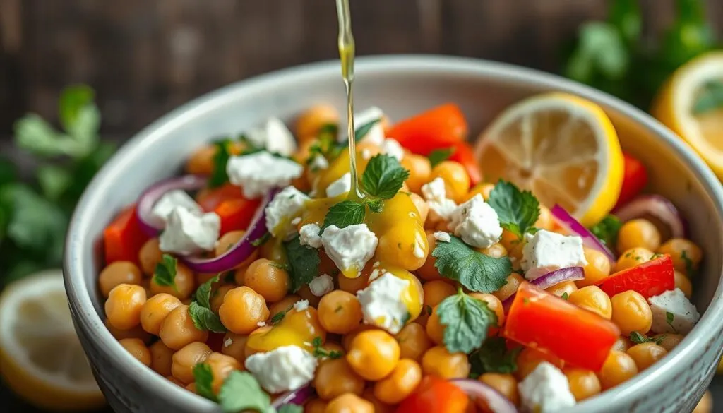 Mediterranes Zitronendressing für Kichererbsensalat
