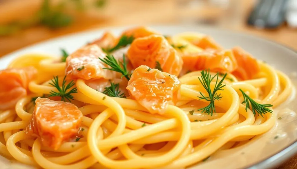 Tagliatelle mit Lachs Konsistenz