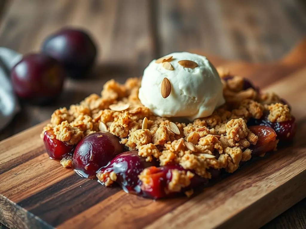 Zwetschgen Crumble mit Beilagen Zwetschgen Crumble mit Beilagen