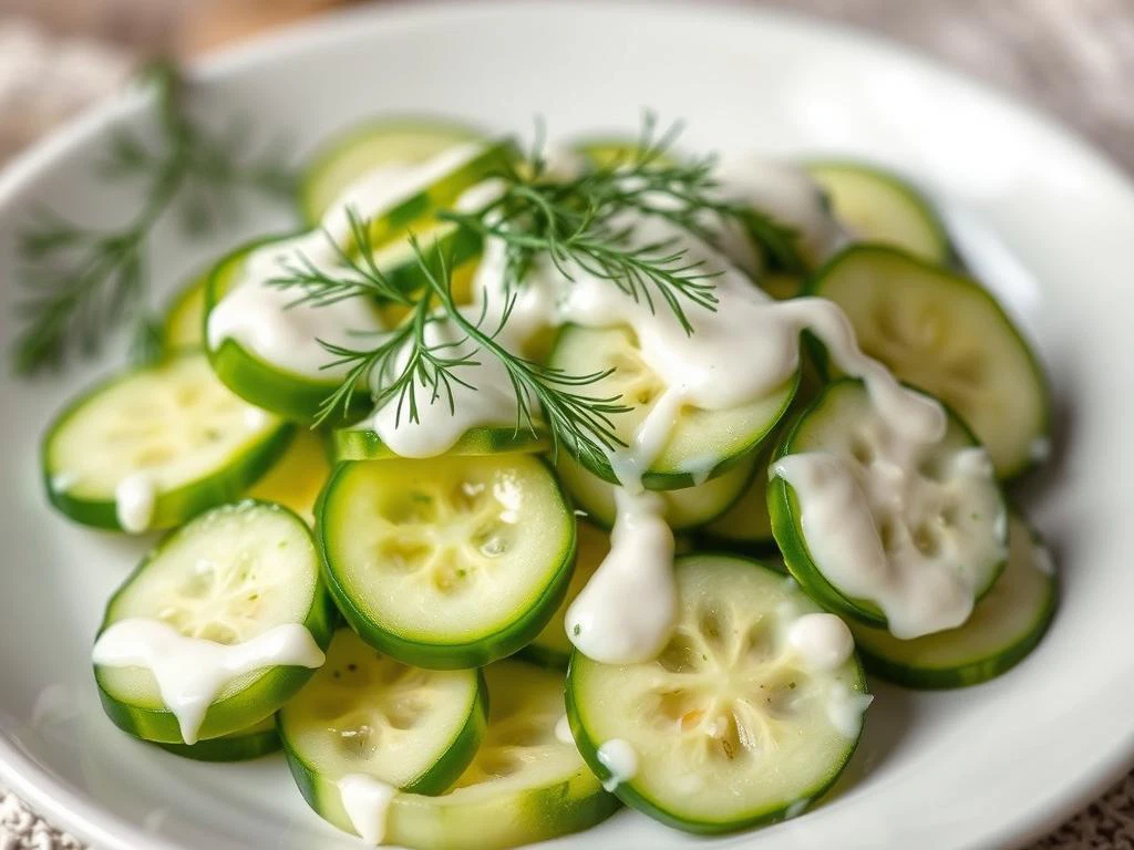 Gurkensalat mit Dill Serviervorschläge Gurkensalat mit Dill Serviervorschläge