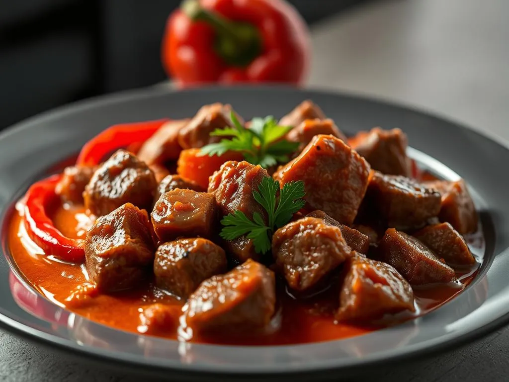 Modernes Ungarisches Gulasch Gericht