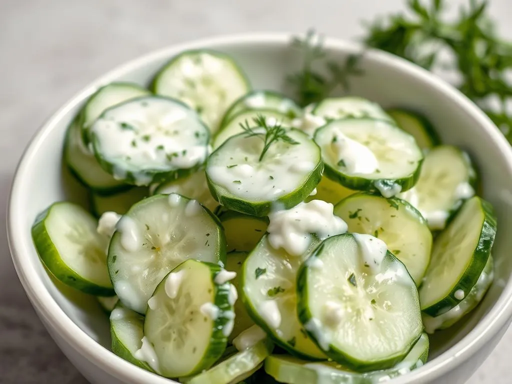 Rezept Gurkensalat mit saurer Sahne