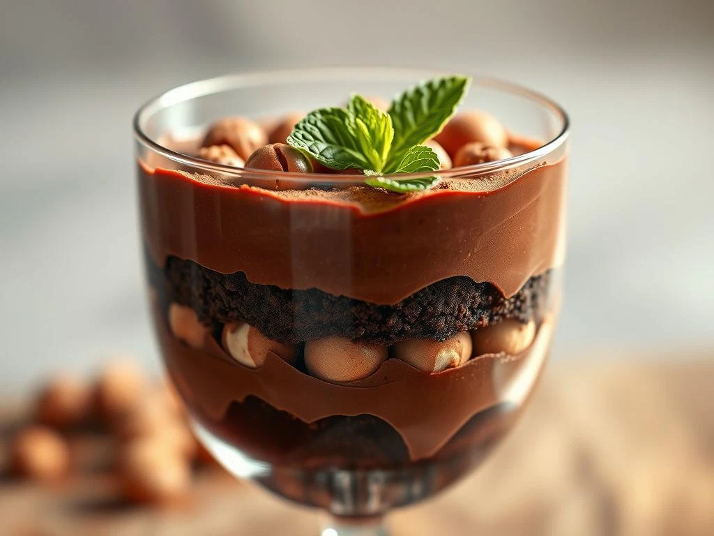 Schokoladendessert im Glas für Feiern