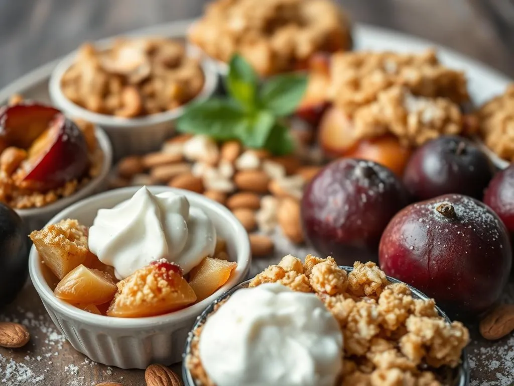 Apfel Pflaumen Crumble Beilagen