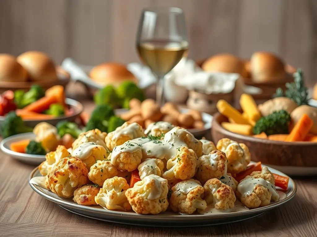 Blumenkohl Beilagen und Getränke