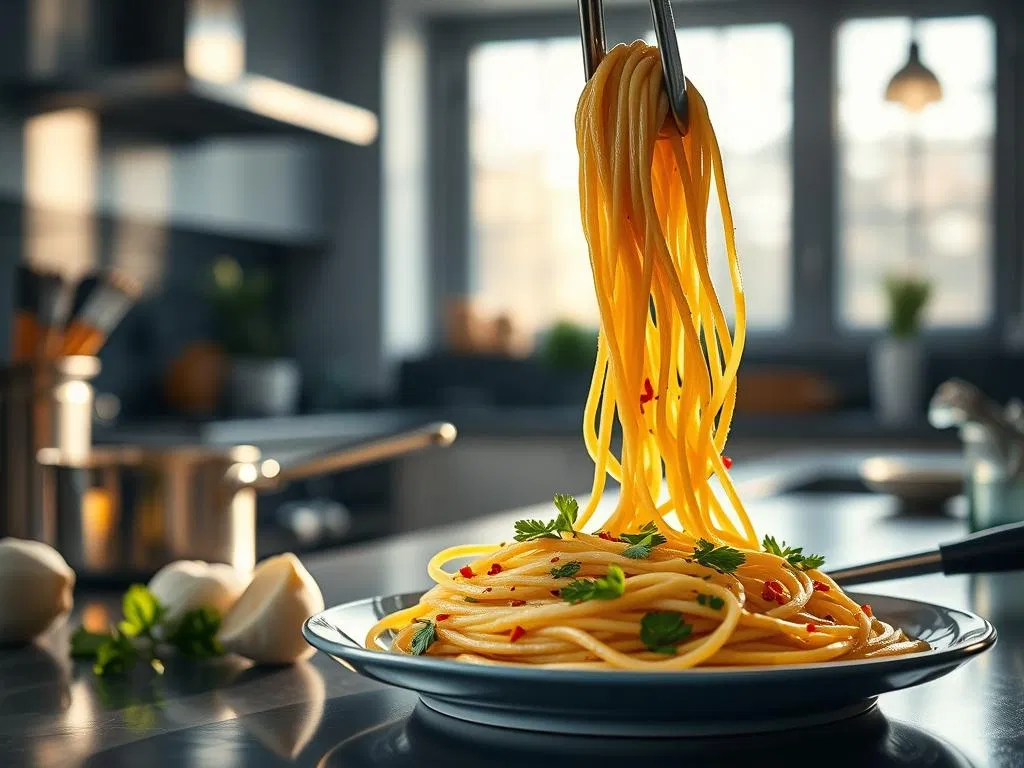 Moderne Spaghetti Aglio e Olio Zubereitung